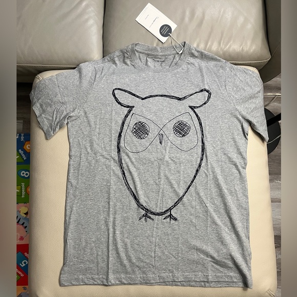 NWT - Knowledge Cotton Apparel Men’s Big OWL T Shirt- Size M, L - Picture 2 of 8